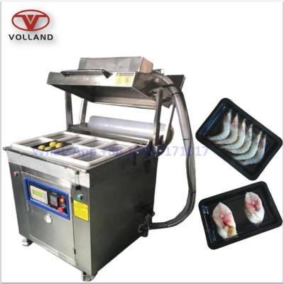 China Food Fresh Meat Thermoform Packing Machine / Seafood Vacuum Skin Packaging Machine for sale