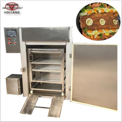 China Automatic meat processing machinery chicken oven/sausage smoking smokehouse/fish smoking machine for salmon for sale