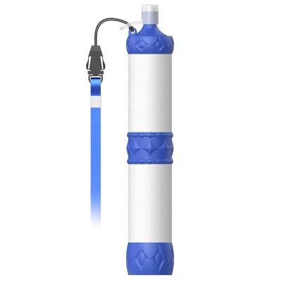 China Add pressure filteration function outdoor portable water filter Straw Personal Purifier Drinking for camping for sale