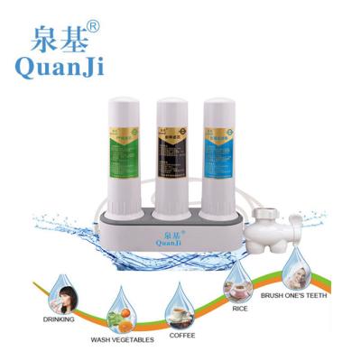 China Eco-friendly QuanJi Household Kitchen Water Purifier Filter Three Stages Countertop Water Purifier for sale