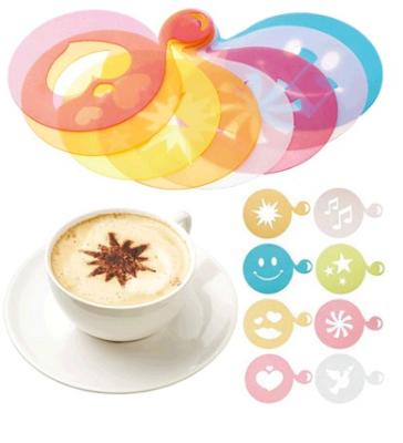 China Promotional Custom Color PP Plastic Coffee Mold / Template Cappuccino Decoration for sale