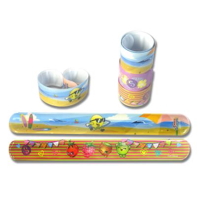 China Plastic Slap Band, DIY Children's Promotional Toy Straight Ruler Slapping Circle Custom Plastic for sale