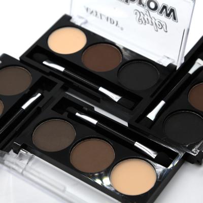 China Sweatproof Anylady DIY Eyebrow Powder Kit With Mirror 3 Colors Lasting Eyebrow Powder Bestselling for sale