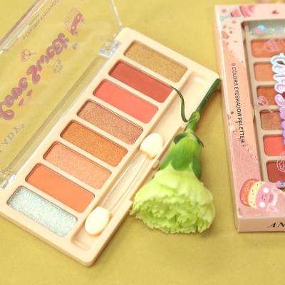 China Anylady Waterproof Makeup Eyeshadow Palette Seller Custom 8 Colors Eyeshadow Palette Private Label Glitter Eyeshadow for sale