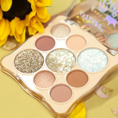 China Anylady Top Selling Waterproof Customizable 9 Color Eyeshadow Palette On Demand Luxury Eyeshadow Glitter Make Up Diy Eyeshadow for sale