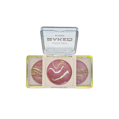 China 2023 ANYLADY Baked Waterproof Blusher Powder Popular Trend Blush Palette Cheek 3D Face Shimmer Blusher for sale