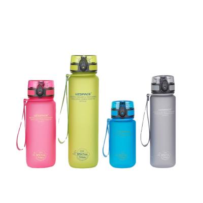 China Viable BPA Free Tritan Shaker Frosted Sports Plastic Water Bottle With Open With 1 Click Flip Top Lid For Wholesale for sale