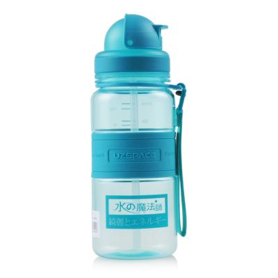 China UZSPACE 350ml Amazon Sustainable Hot Sale BPA Free Baby Plastic Drinking Water Bottle With Straw for sale