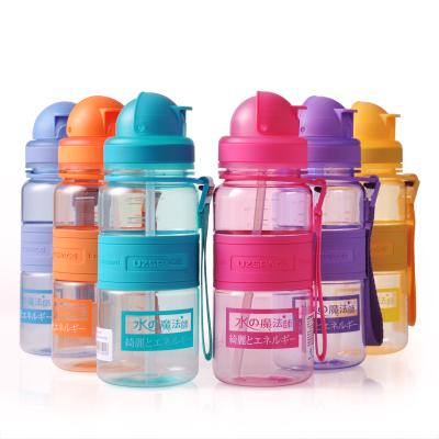 China UZSPACE kids water bottle drinks bottle with Straw&BPA free water bottle, viable leak-proof, great for kindergarten, school and sports for sale