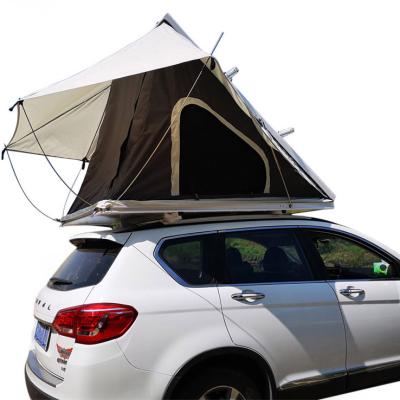 China Outdoor Camouflage / Field Game Camping 4x4 Offroad Car Folding Hard Shell Aluminum Roof Top Tent For Car for sale