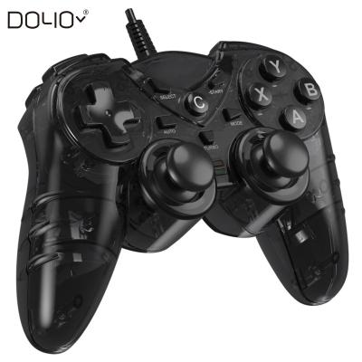 China Touch Buttons Factory Price Dual Vibration Feedback Turbo Trigger Wired USB Steam Gamepad Joystick Game Controller For PC PS3 for sale