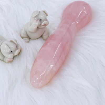 China China Rose Quartz Body Massager Jade Large Point Hand Held Magic Wand for sale