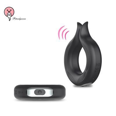 China Real Touch Feeling Rechargeable Fine Cock Ring Male Delay Lock Vibration Petandyanna Silicone Male Masturbation Sex Toy for sale