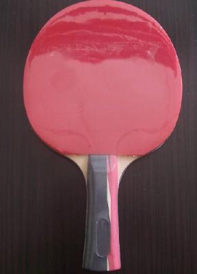 China Colour Handle Table Tennis Rackets Double Reverse Rubber With Red Sponge 1.8 Mm for sale