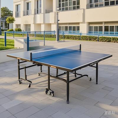 China 25mm aço / alumínio / plástico mesa de ténis de mesa com 6 pernas e 4 rodas à venda