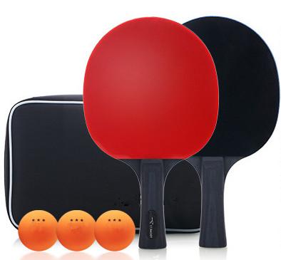 China Rotes blaues EVA Sponge Black Handle Table-Tennis stellte der 3 Stern-Schläger-und ABS Ball-Oxford-Tasche ein zu verkaufen