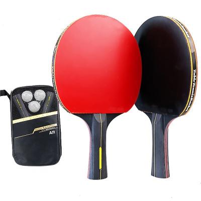 China Ping Pong Portable Set 2 Bälle PCS-Schläger-3 mit Tasche starker Streik 7 Schicht Purewood zu verkaufen