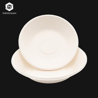 China Custom Minimalist Biodegradable Sugarcane Bagasse Salad Bowl Disposable Bowl 460ml Ambient for sale