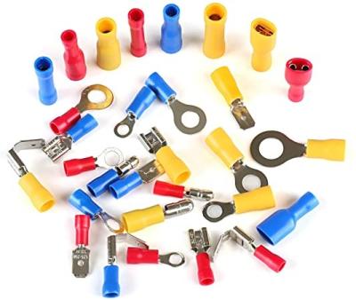 China Ring Solderless Insulated Lugs Cable Electric Wire Spade Fork Crimp Electronic Mixed Terminals Quick Connectors Assorted Kit for sale