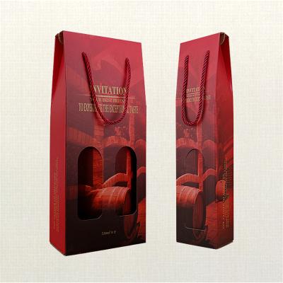 China Recycled Materials Wholesale Custom High Quality Glass Bottle Gift Box Red Wine Paperboard Packaging Boxes for sale