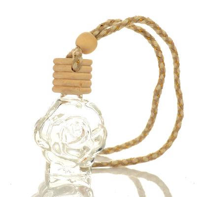 China Customized Car-styling Wholesale Cosmetic Hanging Car Perfume Hanging Air Freshener Empty Glass Bottle for sale