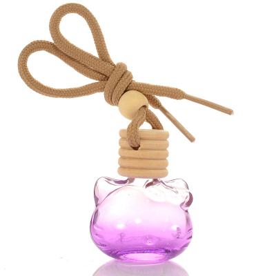 China Wholesale Cosmetic Glass Car Hanging Pendant Perfume Bottle With Wooden Cap for sale