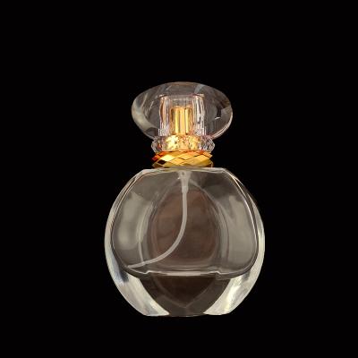 China Wholesale 50ml Cosmetic Bulk Empty Flint Glass Flat Refillable Perfume Bottles With Spray Atomizer for sale