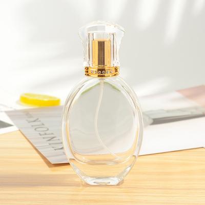 China 50ml Cosmetic Wholesale Glass Perfume Bottle With Spray Cap for sale