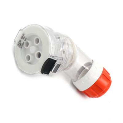 China China Industrial Produced 56ASC420 500V 20A 4P Waterproof Industrial Socket, Angle Extension Socket for sale