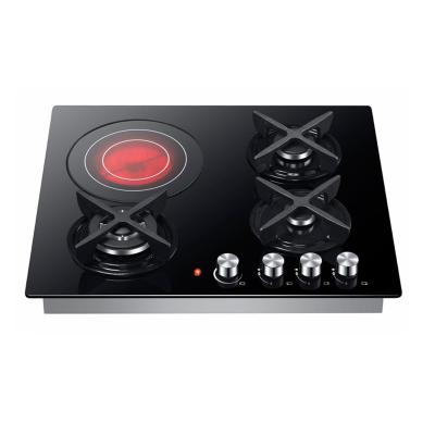 China Home Hotel Use 4 Burner Gas And Electric Stove Cooktops Multiple Tempered Glass Built By Cooking Ceramic Gas Hob for sale