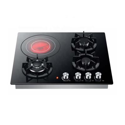 China Hotel Sale Cooktops Hot Infrared Ceramic Stove Element 3 Gas 1 Induction Cooker Tempered Glass Stove Cooktops for sale