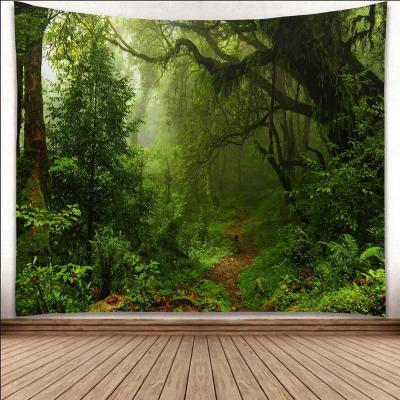 China Wholesale custom woven 100% polyester traditional digital print rainforest tapestry for sale