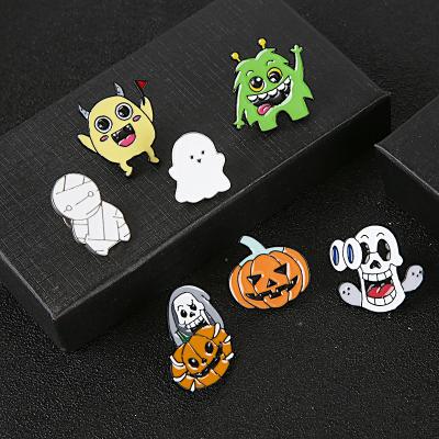 China European and American ghost brooch cartoon fashion Halloween pumpkin horror boo! Memorial Metal Funny Badge Medal Pumpkin Monster for sale