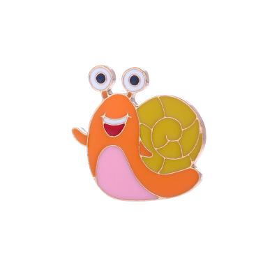 China Hot Selling Cute Animal Colorful Alloy Snail Fashion Cartoon Small Brooch Clothes Cowboy Bag Custom Gift Souvenir Badge Wholesale for sale