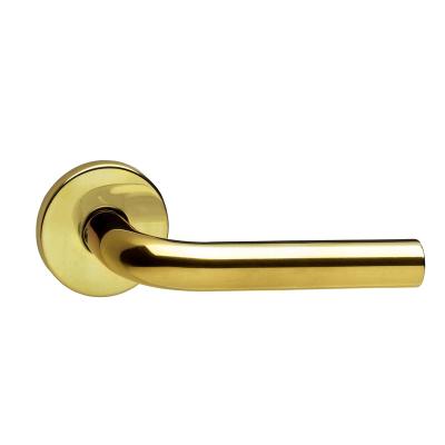 China Contemporary Door Handle Wood Metal 304 Stainless Steel Gold Plating Hollow Lever Handle for sale