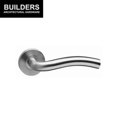 China BUILDERS Modern Interior Room Door Round Tube Lever Door Handle Stainless Steel Door Handle for sale