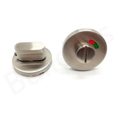 China Asian Bathroom Stainless Steel WC Toilet Door Knob Door Lock With Indicator Thumb Turn Knob for sale