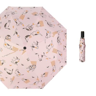 China High Quality Customized Children's Sun UV Protective Umbrella Animals Print 3 Times Black Coating Umbrella for sale