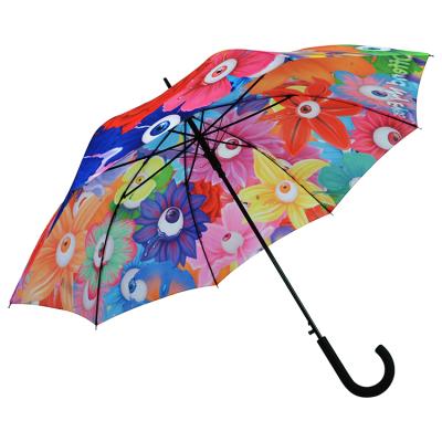 China CLASSIC High Quality Cheap Plastic Handle Heat Transfer Printing Umbrella for sale