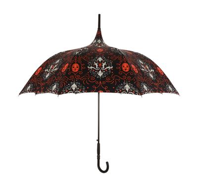 China Vintage Standard Size 23inch Pagoda Shaped Umbrella Straight Parasol Umbrella for sale