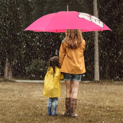 China Creative Luxury Pink Diamond Skeleton Head Rain Umbrella of Children's High Quality Fashion for sale