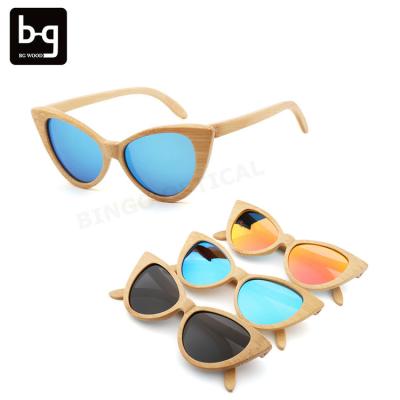 China BAMBOOSUNGLASSES/FASHION SUNGLASSES polarized cateye bamboo sunglasses fishing women, wooden sunglasses bamboo for sale