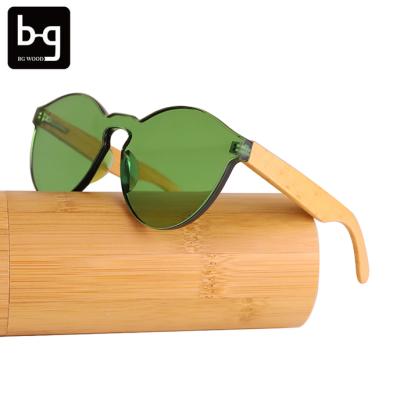 China 2021 Custom Bamboo Plastic One Piece Lens Crystal Sunglasses China Wholesaler Cheap Wholesale Injection SUNGLASSES/FASHION SUNGLASSES for sale