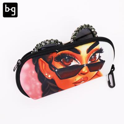 China Branded Luxury Soft Pouch Customized Packaging Case Private Label Bag Sunglasses Case Custom Logo 8*18cm for sale