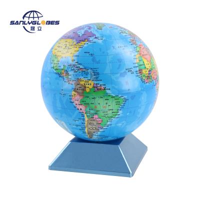 China Education/Gifts/Supermarket 14cm World Globe Decor Rotating Globe With Pyramid Structure Design for sale