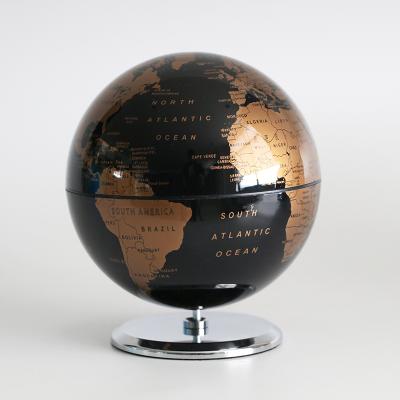 China Education Colorful Rotating Globe 14cm World Map Music Globe Decor / Gifts LED Light 360degrees With Metal Base for sale