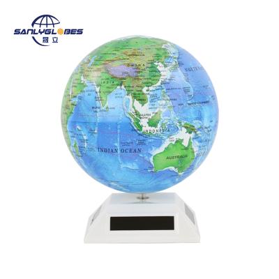 China Education/Gifts/Decorative Globe Solar Powered Storage Map World Supermarket Antique 14cm Rotating Globe With Pyramid Structure Design for sale