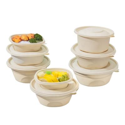 China Biodegradable Disposable Food Packaging Food Container 2 Compartment Take Out Food Container Cornstarch Bento Box With Lid for sale