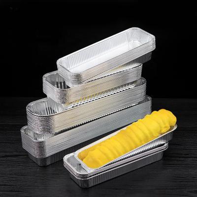 China FoodCooking Disposable Household Restaurant Packing BBQ Tray Tin Aluminum Foil Carbon Baked Lunch Box With Paper Lid for sale