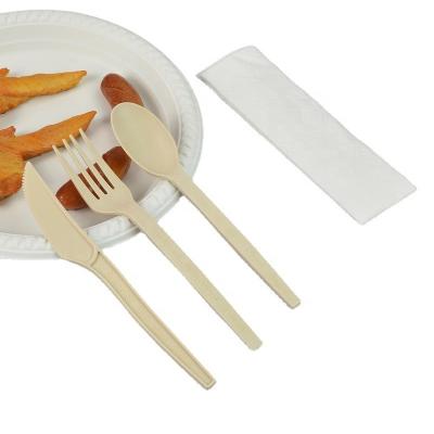 China Free sample biodegradable wooden eco-friendly cornstarch factory price disposable plastic cutlery stocked disposable plastic cutlery for sale